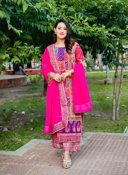 Heavy Fancy Punjabi Suit with Plazzo and Dupatta