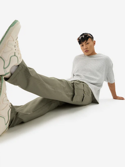 Mossy Green Cargo Pants with Pockets