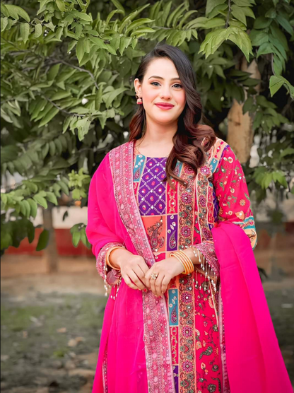 Heavy Fancy Punjabi Suit with Plazzo and Dupatta