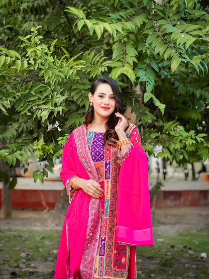 Heavy Fancy Punjabi Suit with Plazzo and Dupatta