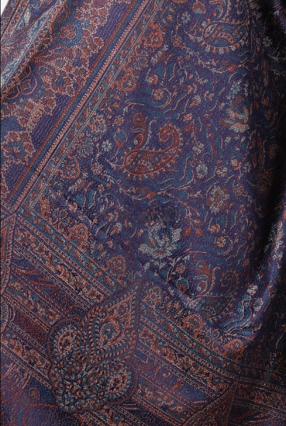 Woman's Jamawar Shawl - Navy Blue