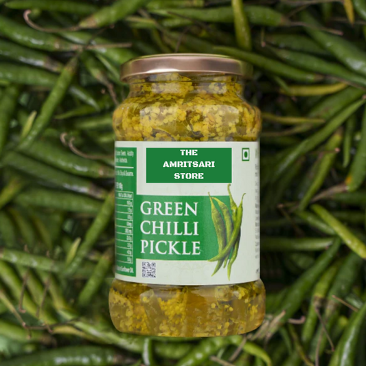 Green Chilli Pickle in Sarso Oil